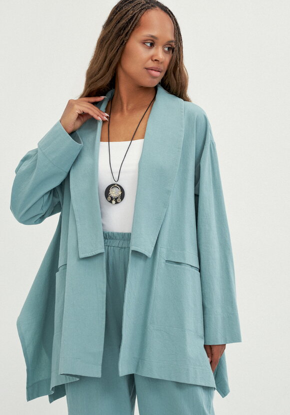 Кардиган свободный с оригинальным воротом шир.  580, рис. 25