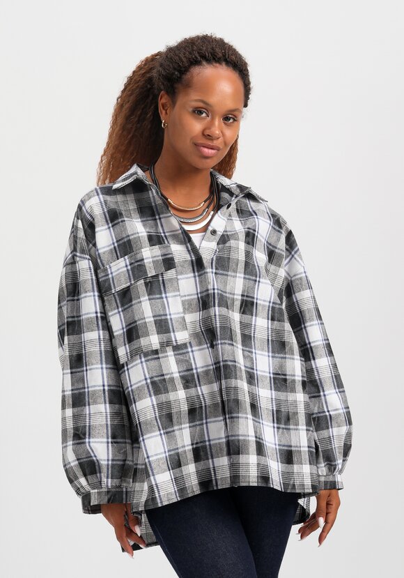 Рубашка в клетку свободного кроя шир.  580, рис. 9