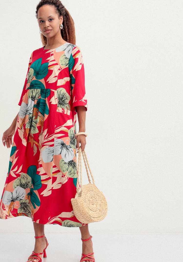 Платье из штапеля с тропическим принтом шир.  750, рис. 23