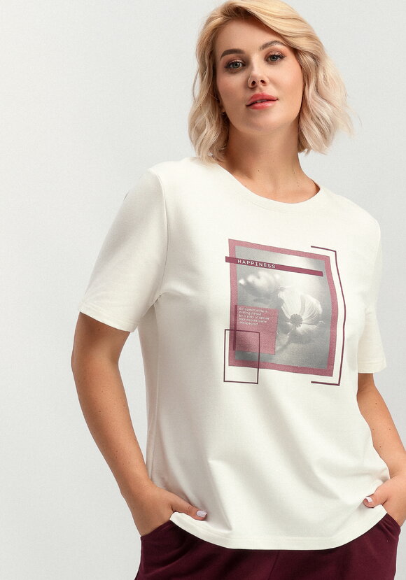 Костюм с флористическим принтом на футболке шир.  580, рис. 2