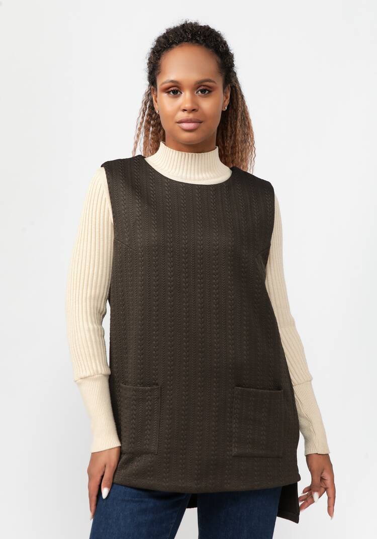 Жилет из фактурной трикотажной ткани шир.  750, рис. 7