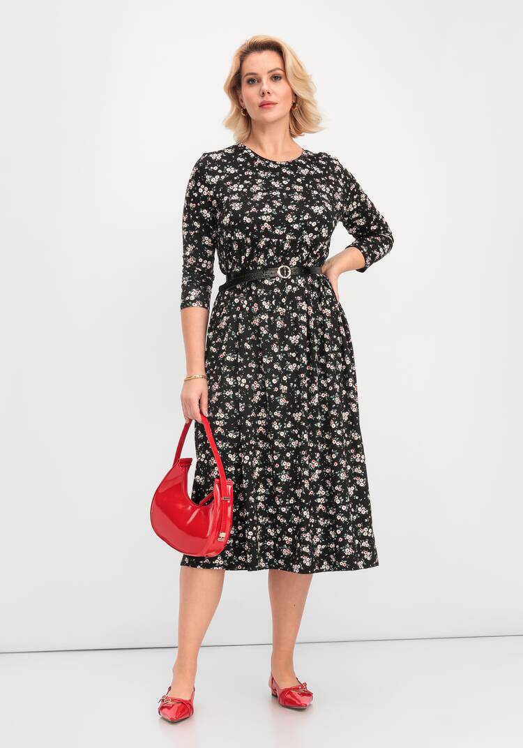 Платье с цветочным рисунком и рукавами 3/4 шир.  750, рис. 8