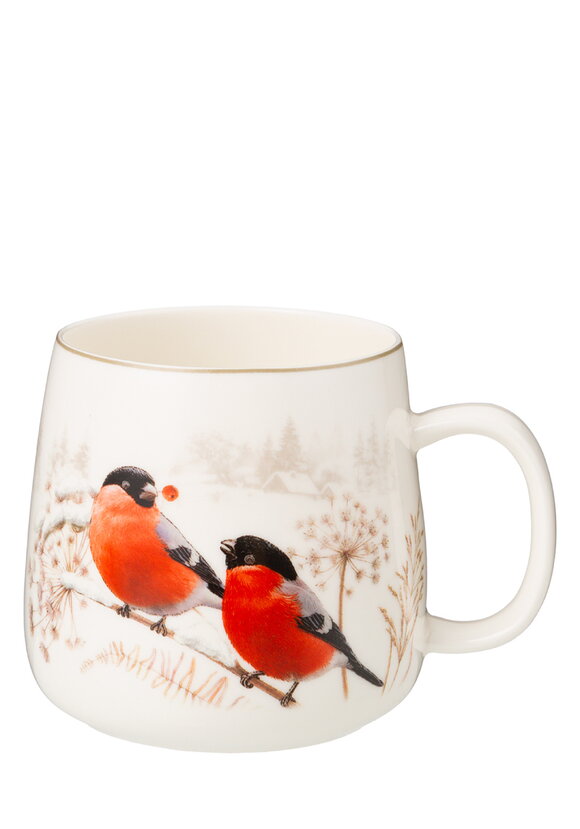 Кружка из фарфора Снегири шир.  580, рис. 4