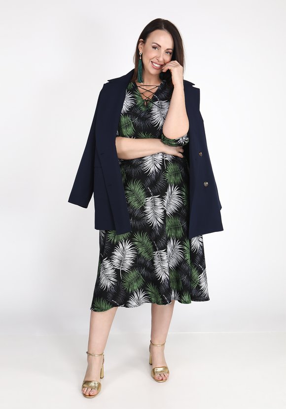 Платье миди с шнуровкой на вырезе шир.  580, рис. 2