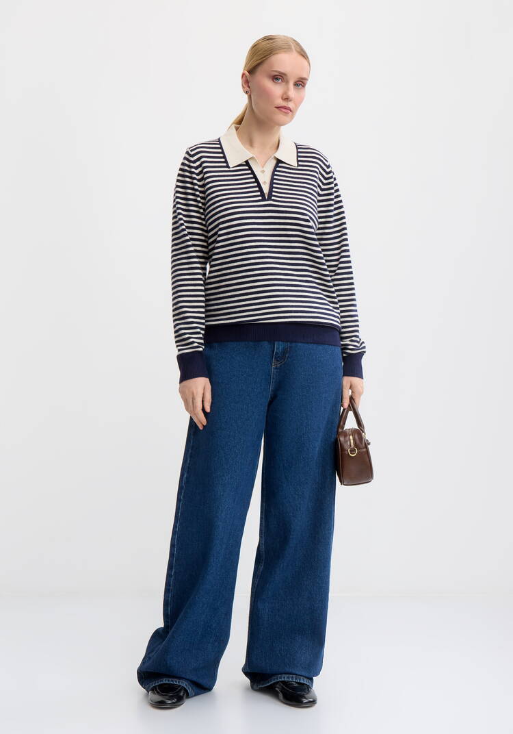 Трикотажный джемпер в полоску шир.  750, рис. 8