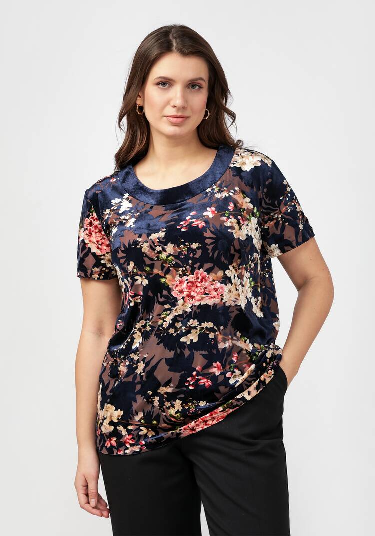 Туника с круглым вырезом и цветочным принтом шир.  750, рис. 8