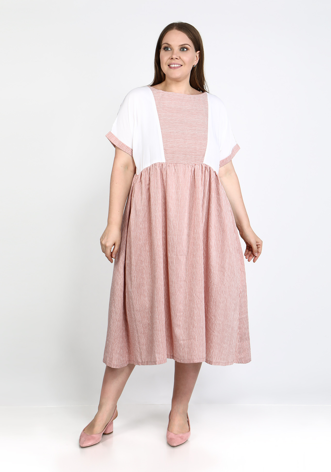 Платье "Солнечный отпуск" Bianka Modeno, размер 50, цвет пудра - фото 1