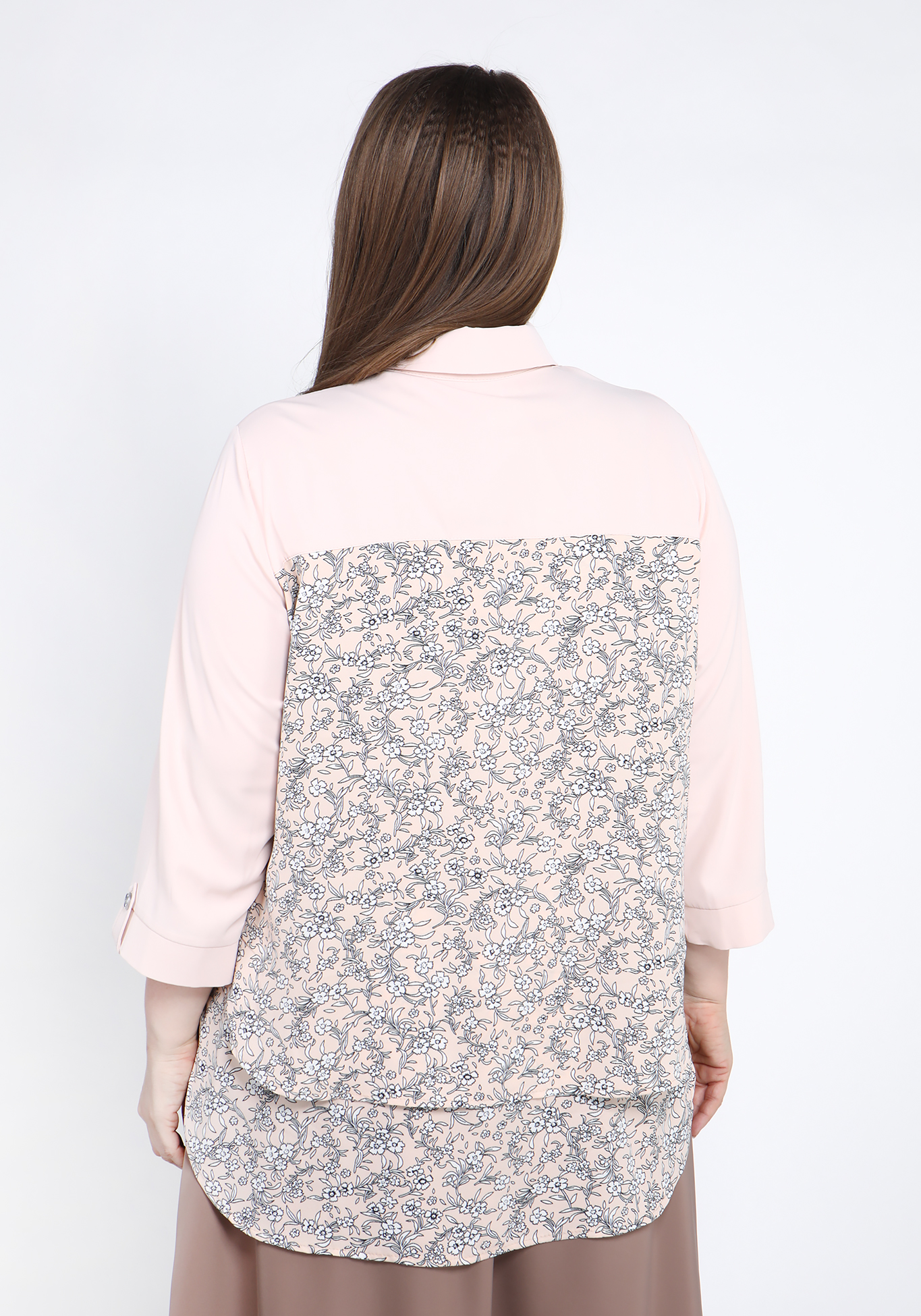 Блуза необычного кроя Bianka Modeno, размер 58, цвет пудровый - фото 8