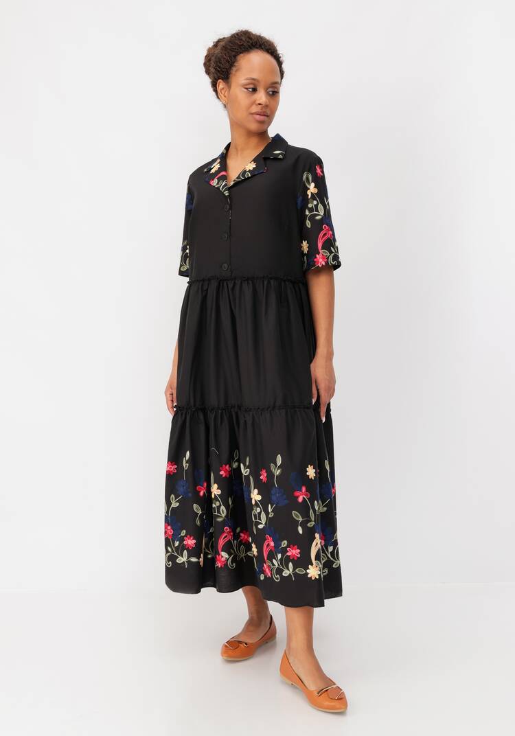 Платье ярусное с цветочной вышивкой шир.  750, рис. 7