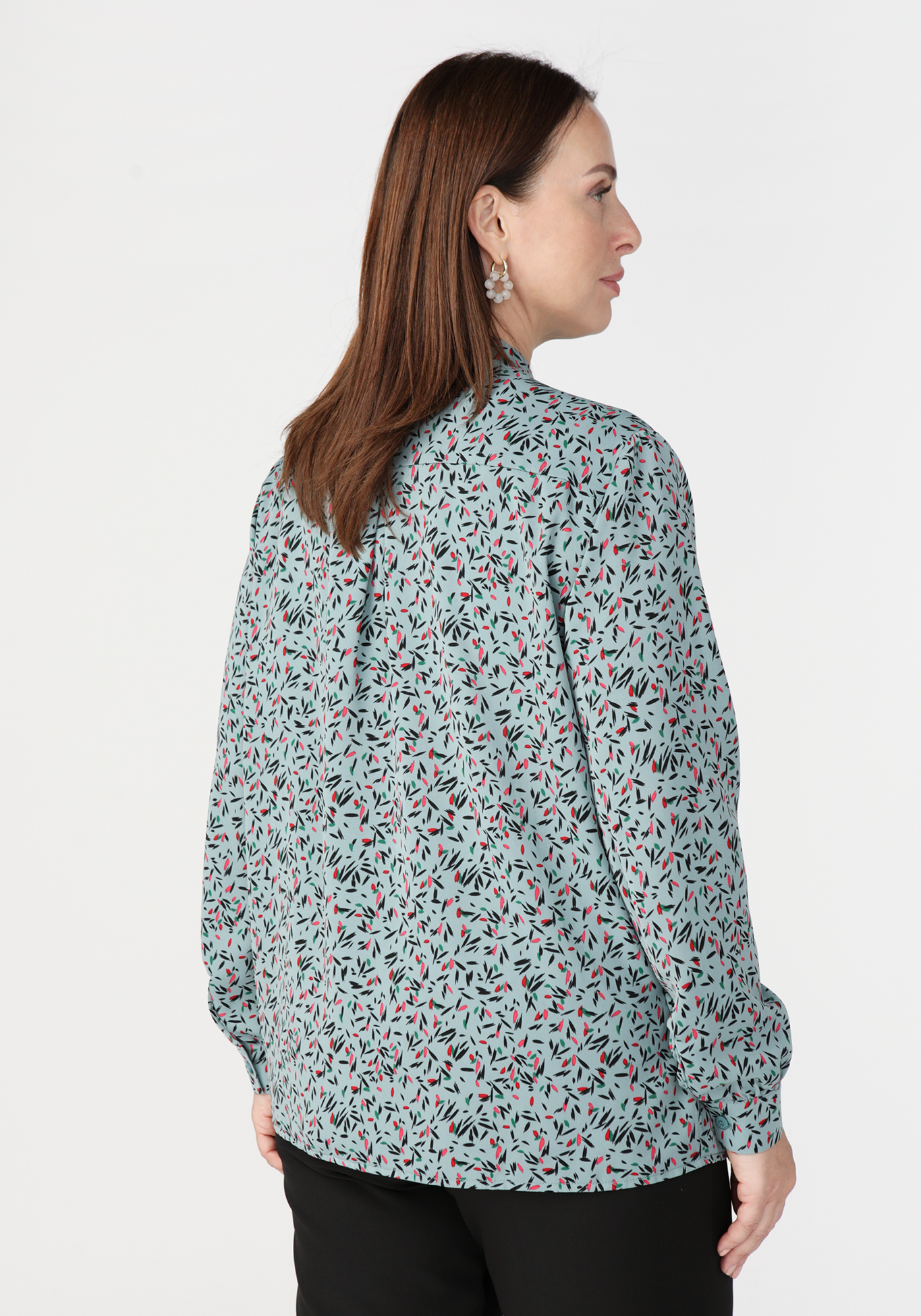 Блуза с оборкой Bianka Modeno, цвет зеленый, размер 50 - фото 2