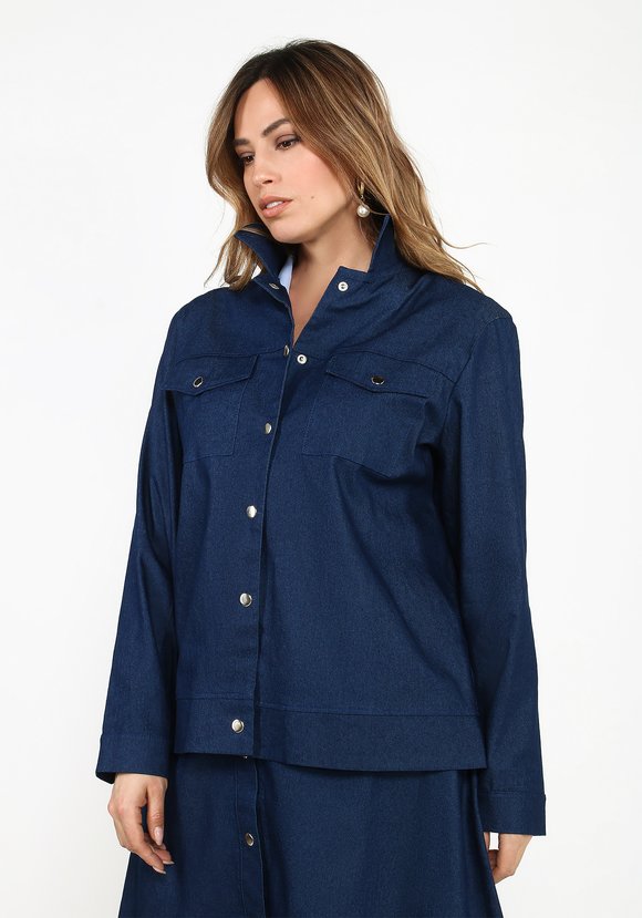 Рубашка джинсовая на кнопках шир.  580, рис. 1