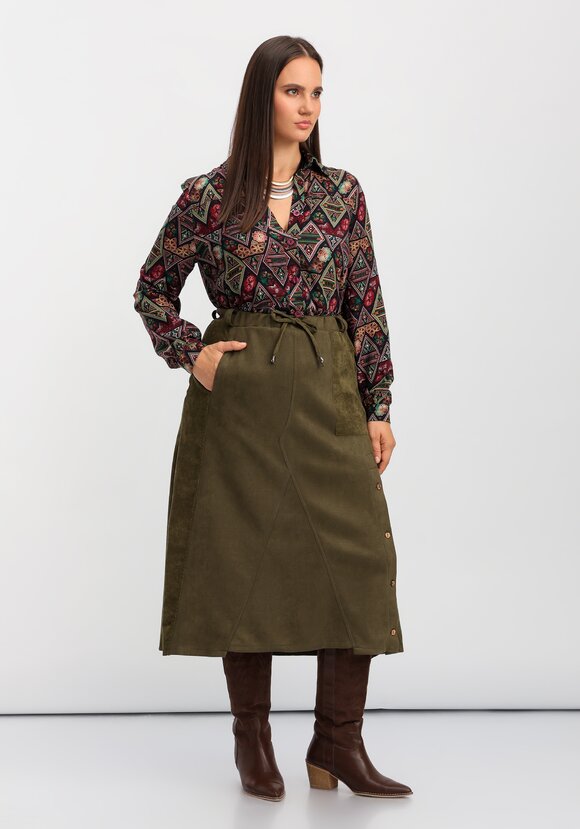 Юбка комбинированная на эластичной ленте шир.  580, рис. 17