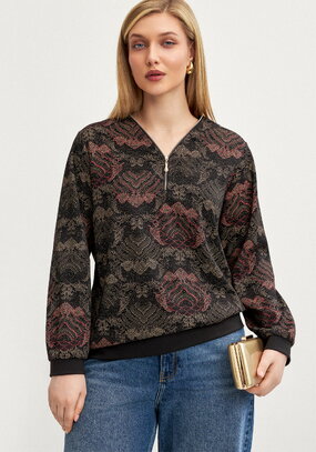 Блуза на молнии из трикотажа