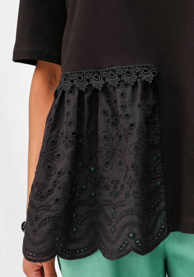 Блуза свободного кроя с вставкой из шитья шир.  750, рис. 21