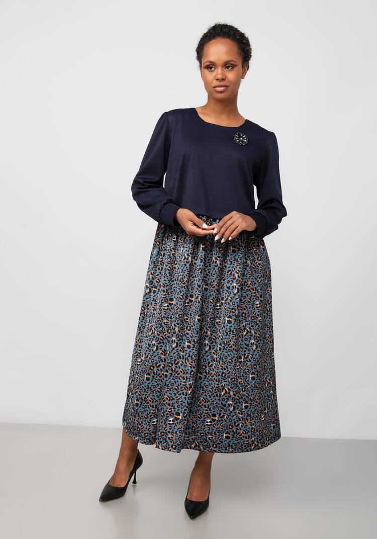 Платье из комбинированной ткани Амелия шир.  750, рис. 4