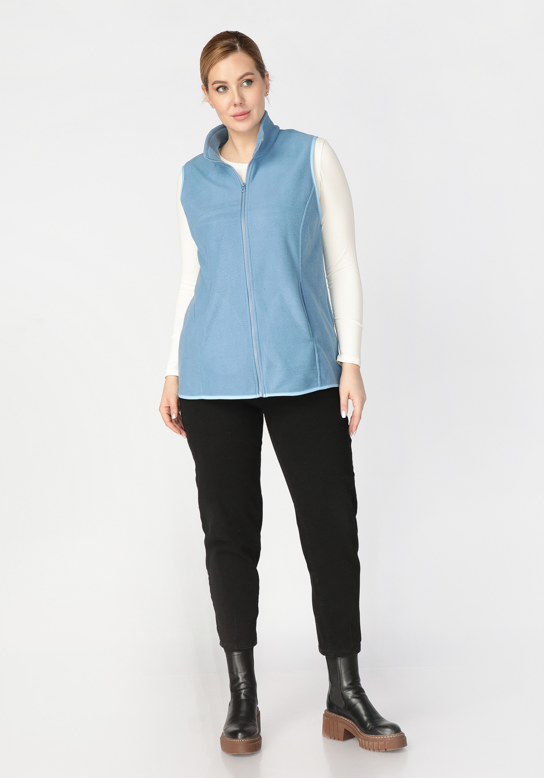 Жилет женский на молнии с карманами