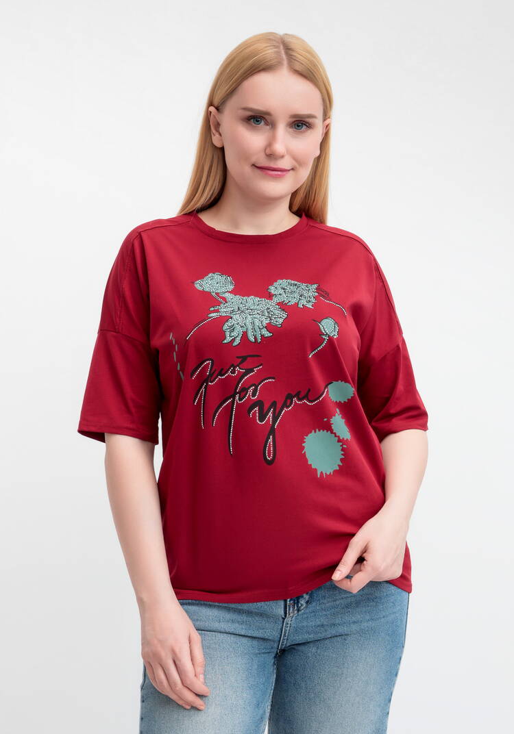 Футболка с принтом и рукавом 3/4 шир.  750, рис. 32