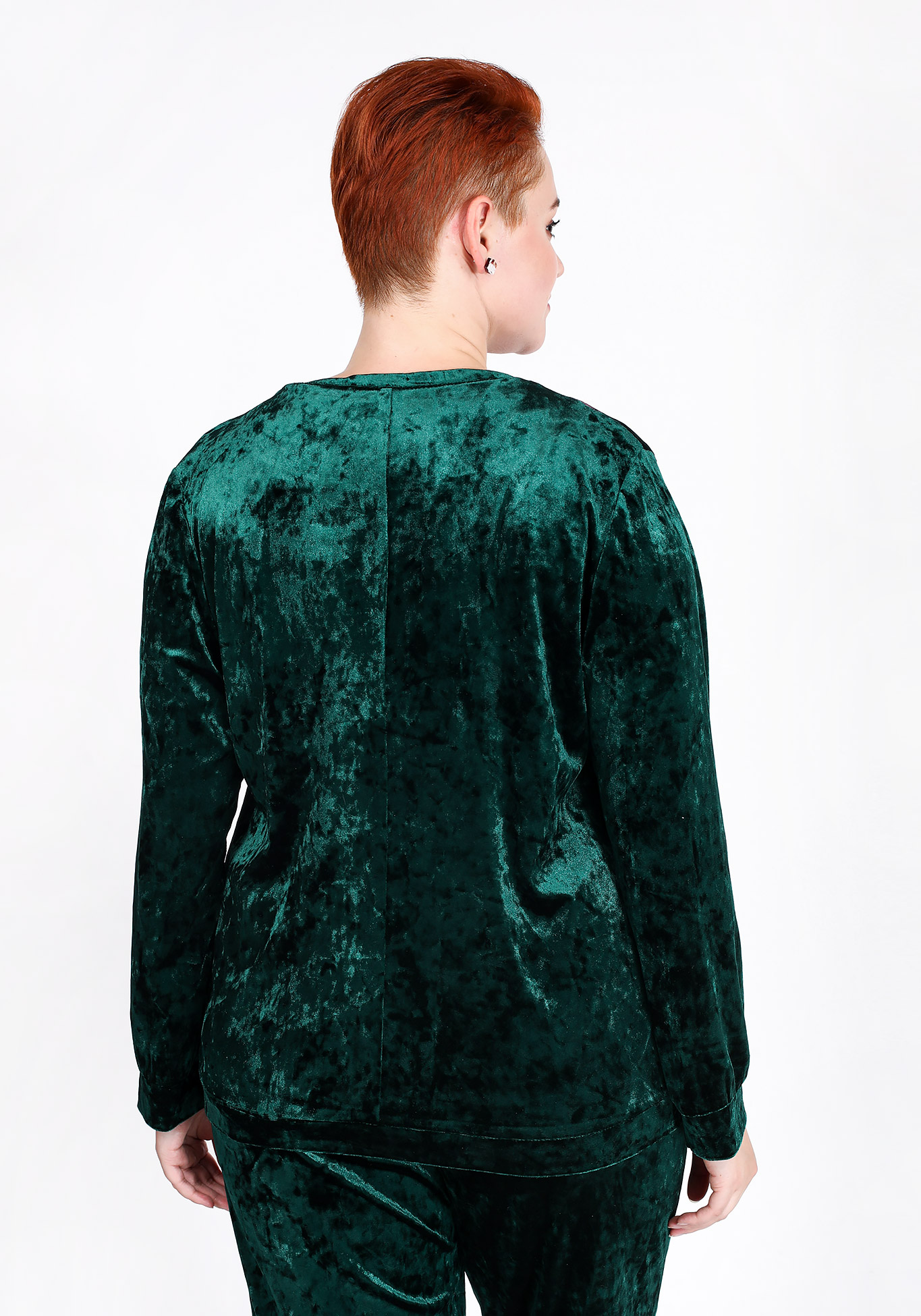 Костюм велюровый: бомбер и брюки Bianka Modeno, размер 50, цвет зеленый - фото 2