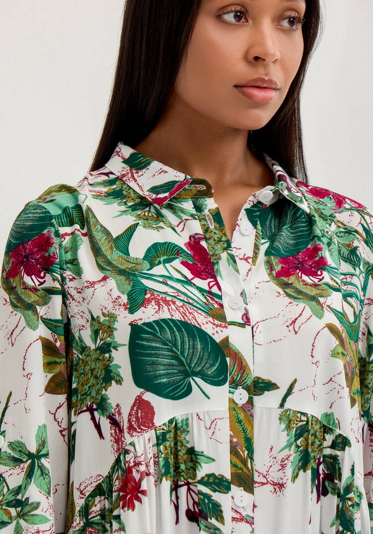 Платье рубашка с тропическим принтом шир.  750, рис. 13