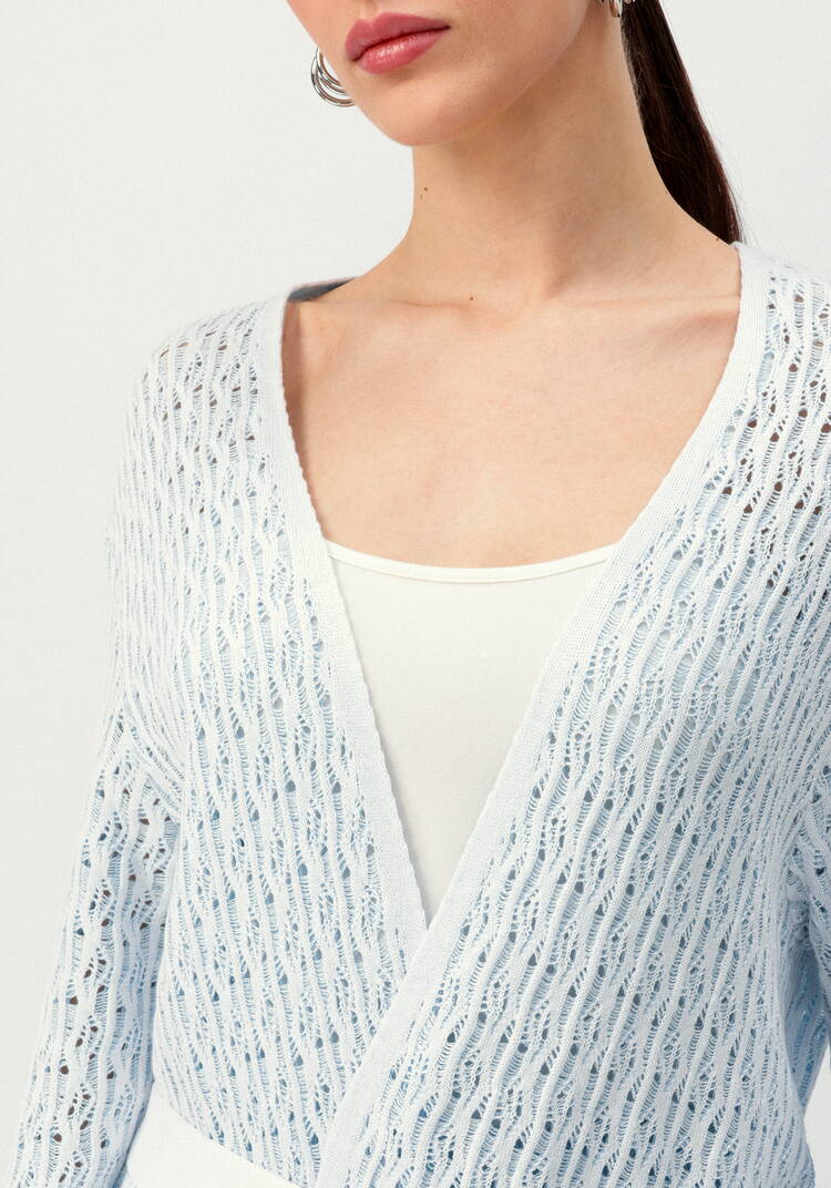 Кардиган ажурной вязки шир.  750, рис. 20