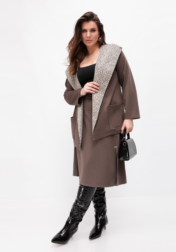 Кардиган с леопардовым капюшоном шир.  580, рис. 8