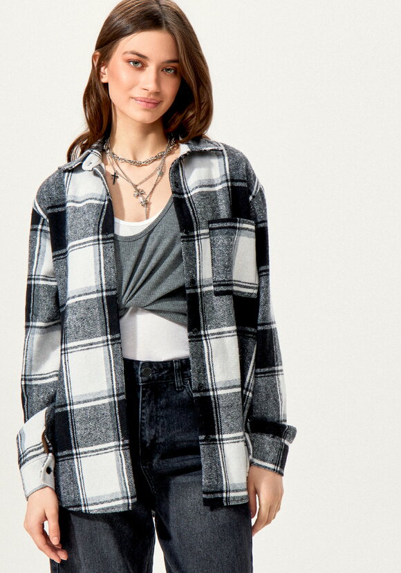 Рубашка в клетку с накладным карманом шир.  580, рис. 25