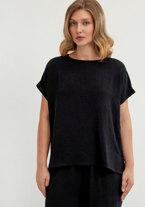 Блуза свободная со спущенным плечом шир.  580, рис. 3