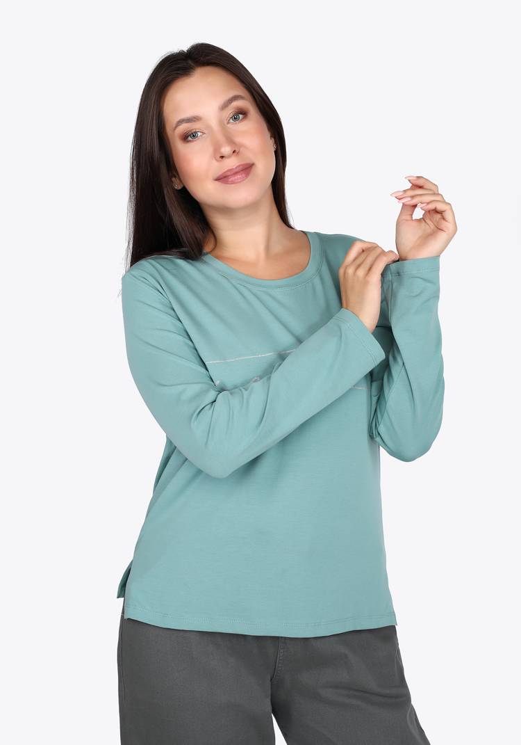 Футболка с длинным рукавом и принтом шир.  750, рис. 8