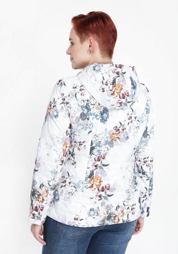 Куртка с принтом цветы шир.  580, рис. 6