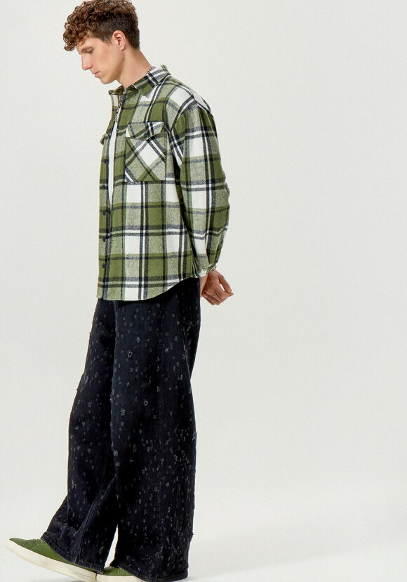 Рубашка в крупную клетку шир.  580, рис. 16