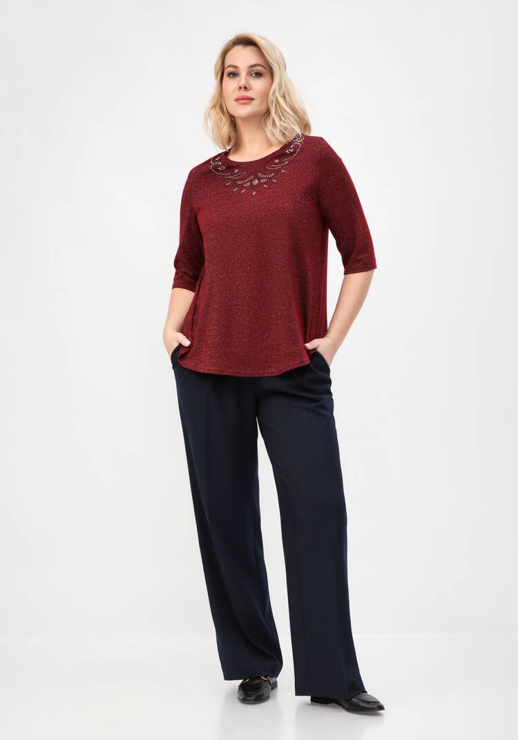 Блуза с декором из страз по горловине шир.  750, рис. 26