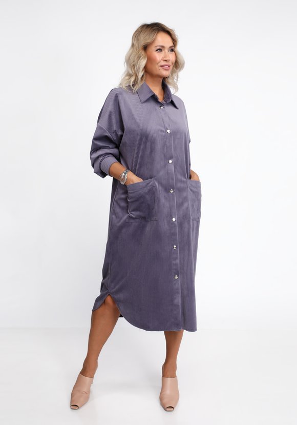 Платье-рубашка из крупного вельвета шир.  580, рис. 9