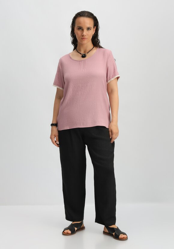 Футболка с кружевными вставками на рукавах шир.  580, рис. 10