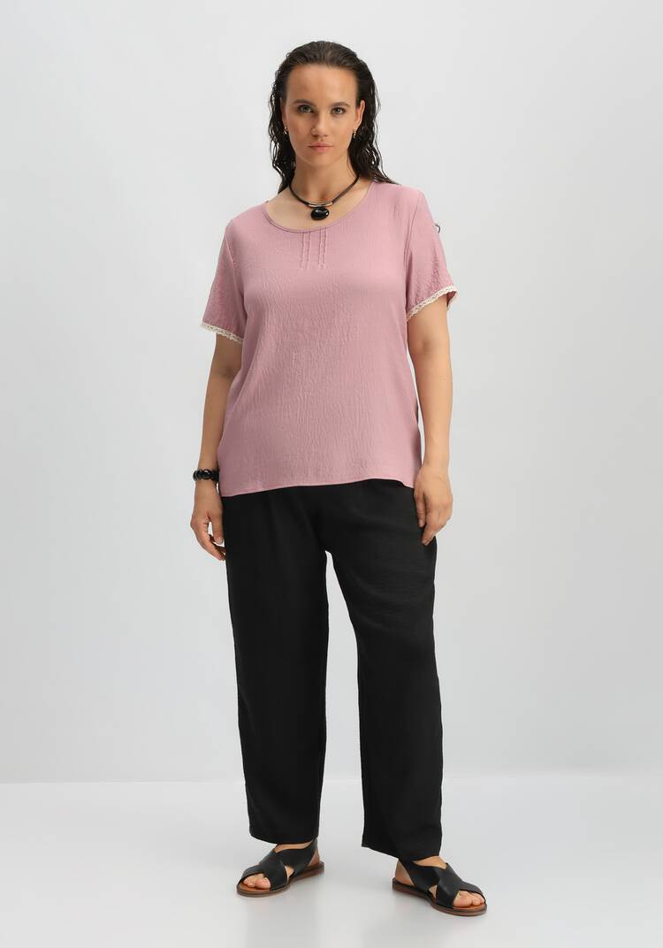 Футболка с кружевными вставками на рукавах шир.  750, рис. 10