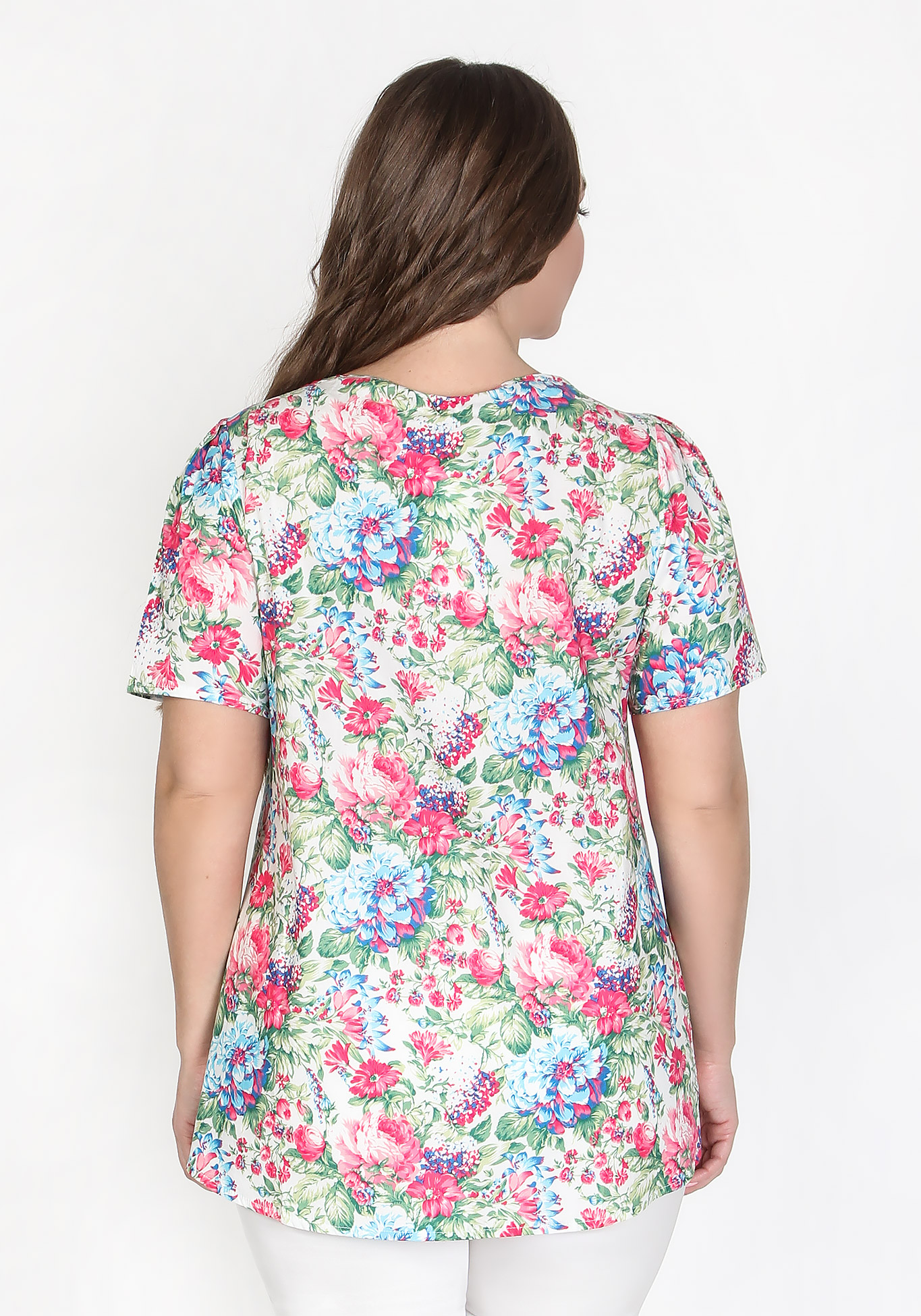 Блуза "Летняя нотка" Veas, размер 52, цвет белый с синим - фото 2