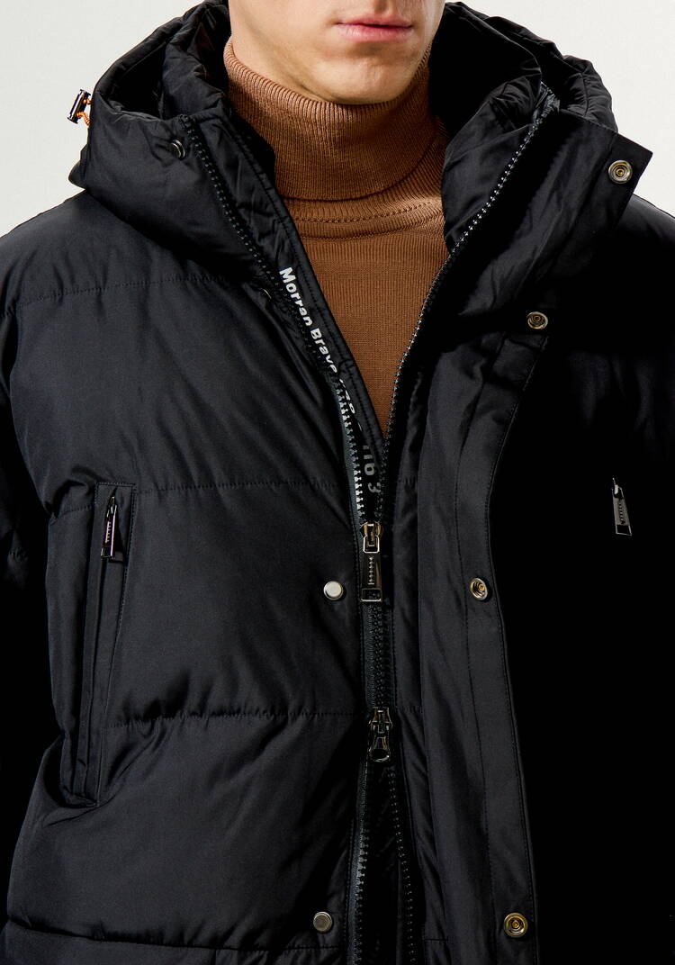 Пуховик стеганый с капюшоном и карманами шир.  750, рис. 5