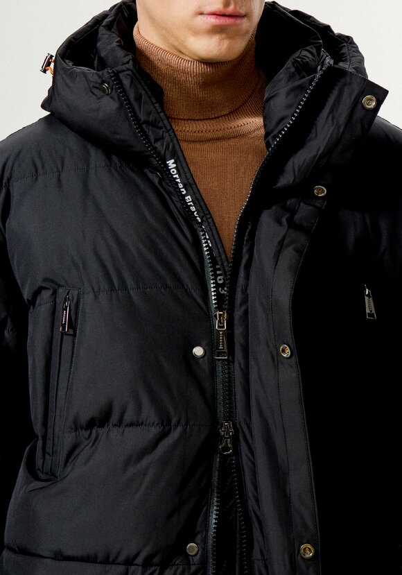 Пуховик стеганый с капюшоном и карманами шир.  580, рис. 5