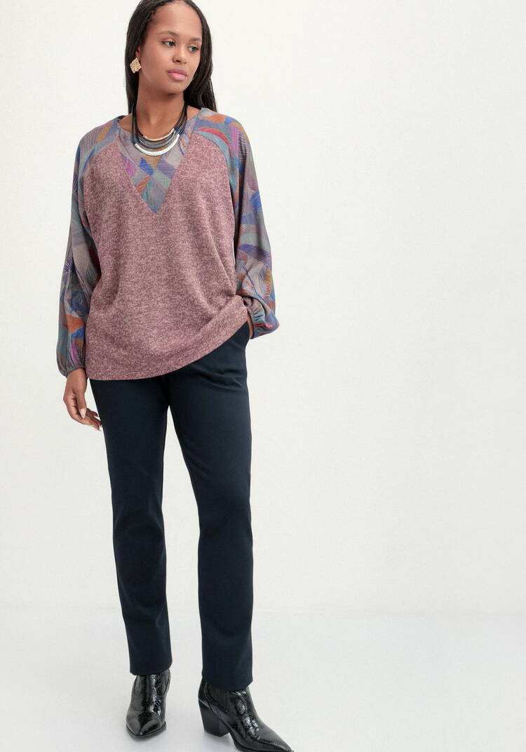 Блуза трикотажная с красочным принтом шир.  750, рис. 14