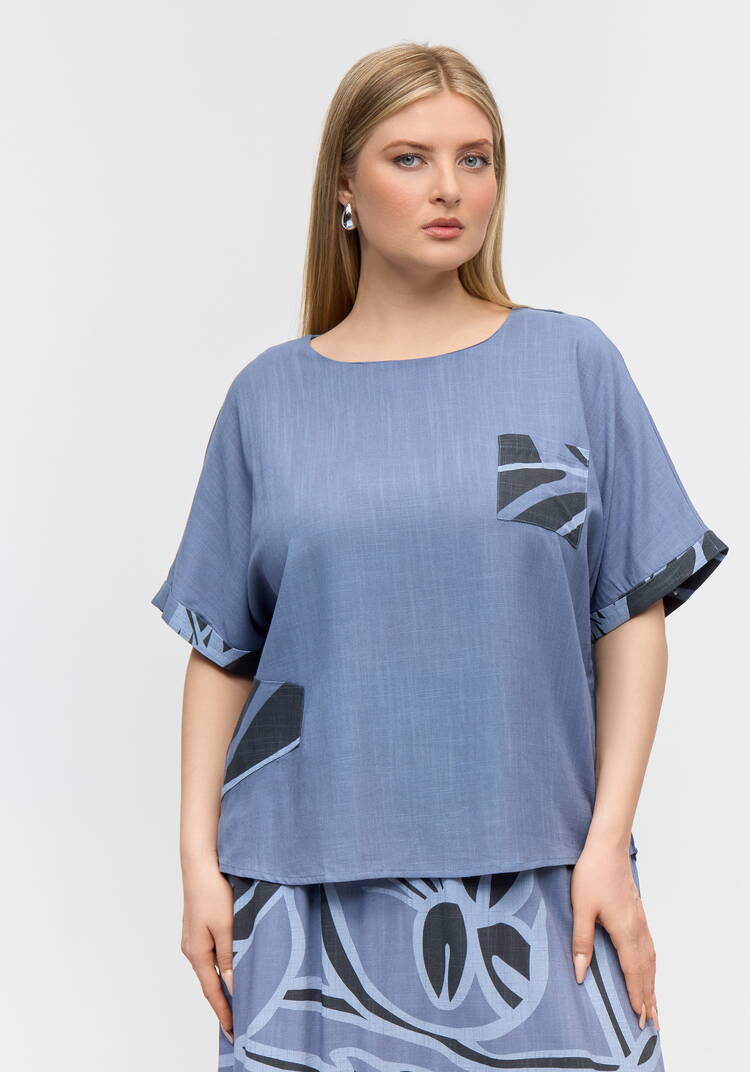 Костюм из вискозы: блуза с юбкой шир.  750, рис. 2