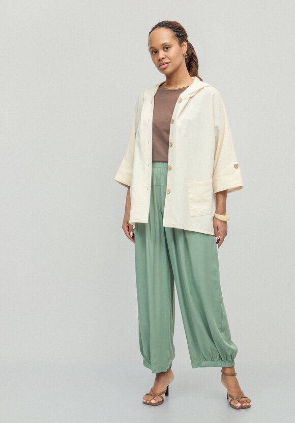 Блуза льняная с рукавами кимоно шир.  580, рис. 2