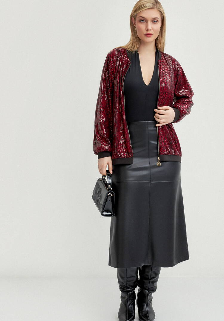 Бомбер с пайетками на подкладке шир.  750, рис. 26