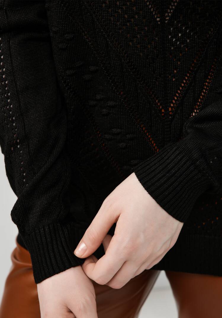 Джемпер прямого силуэта с ажурным рисунком шир.  750, рис. 14