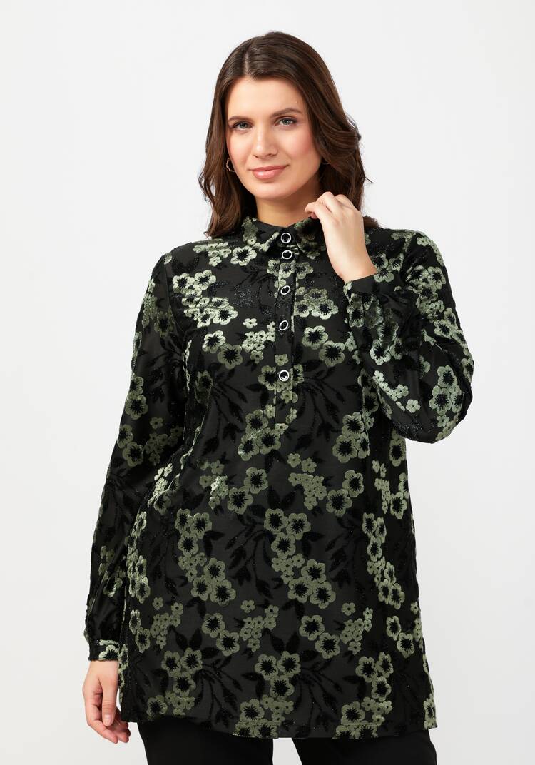 Туника с планкой на пуговицах шир.  750, рис. 7