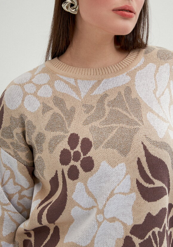 Джемпер прямого силуэта и цветочным принтом шир.  580, рис. 12