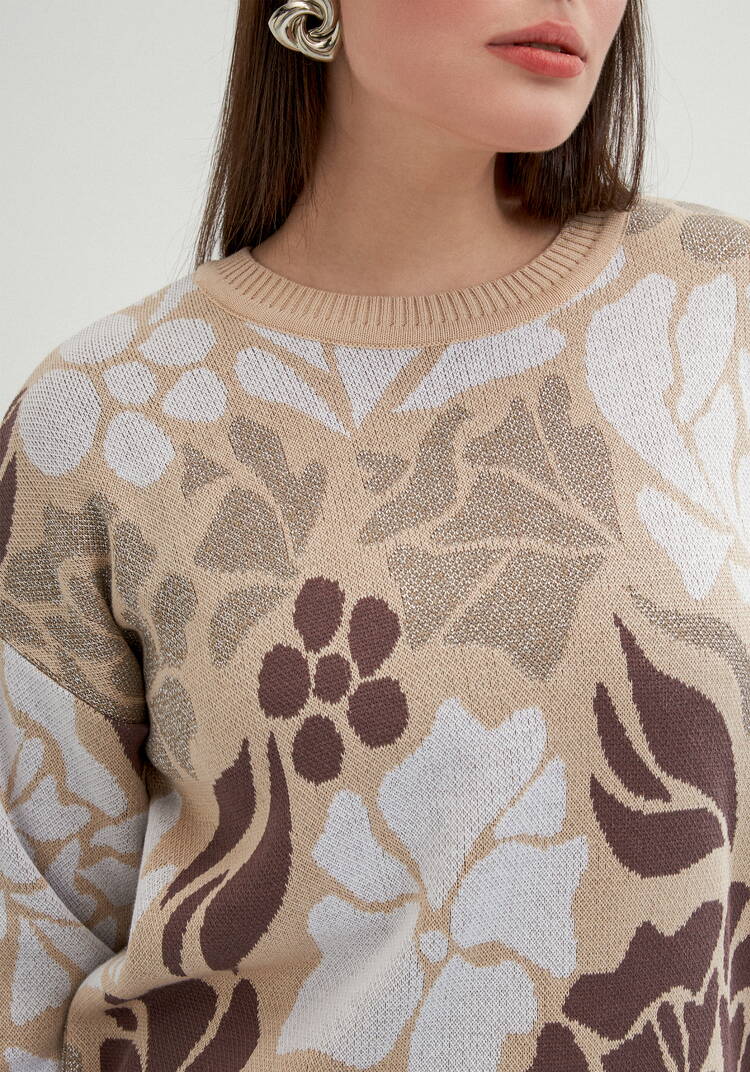 Джемпер прямого силуэта и цветочным принтом шир.  750, рис. 12