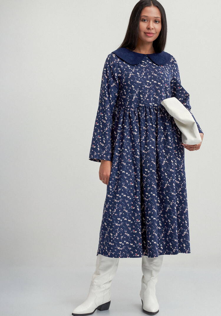 Платье оверсайз с круглым воротником шир.  750, рис. 1