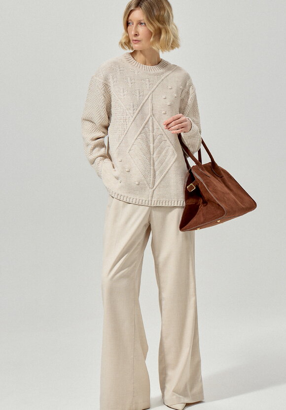 Джемпер с комбинированным фактурным рисунком шир.  580, рис. 2