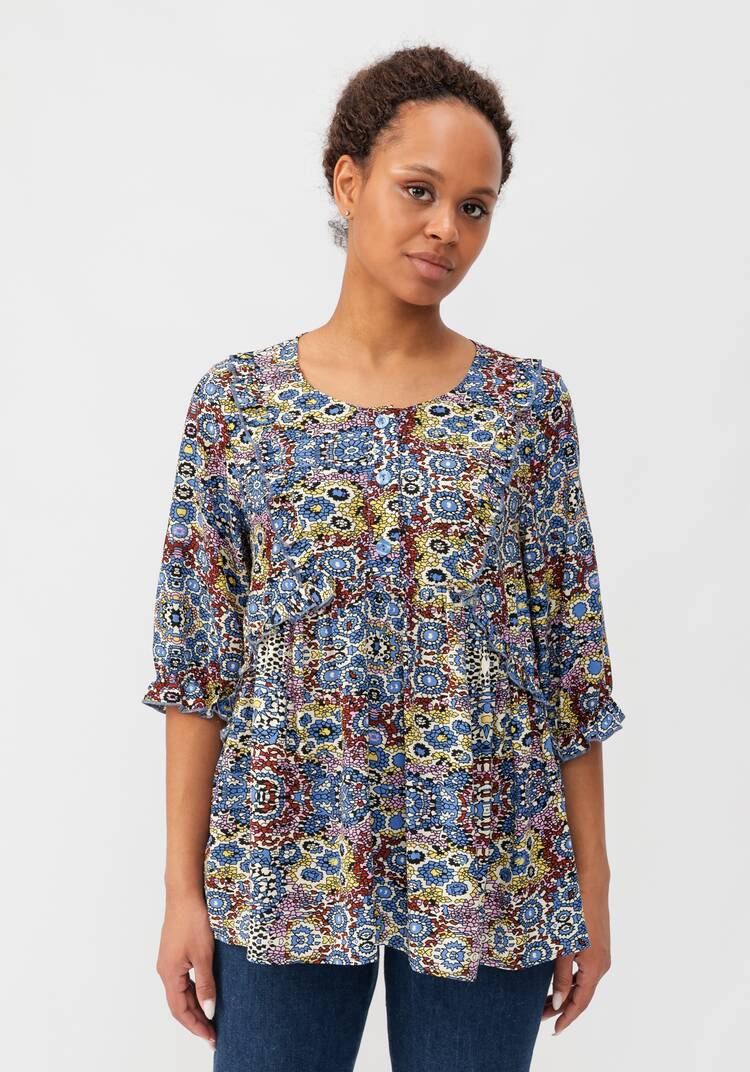 Блуза из штапеля свободного кроя шир.  750, рис. 4