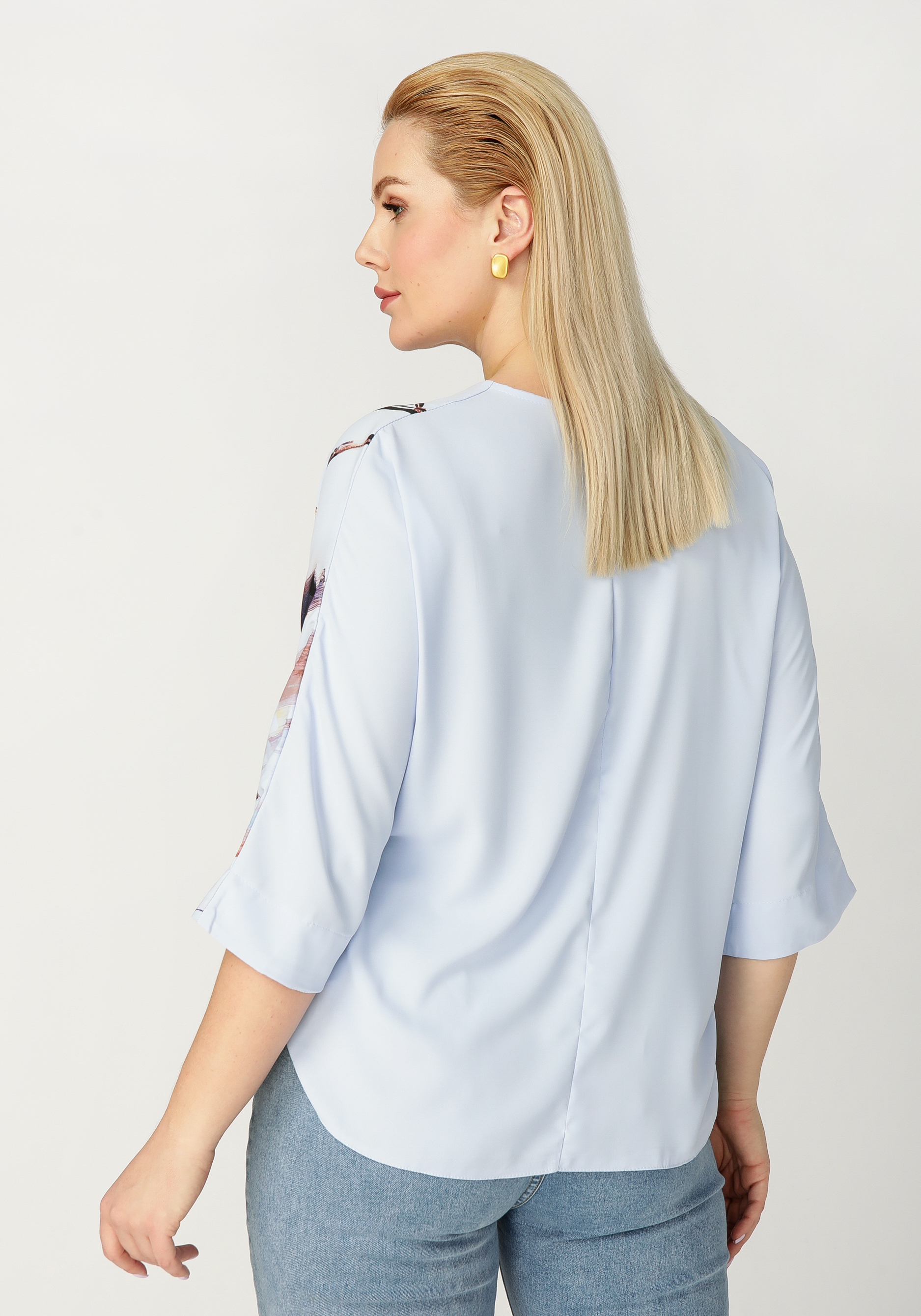 Блуза с принтом "Амелия", цвет белый, размер 56 - фото 7