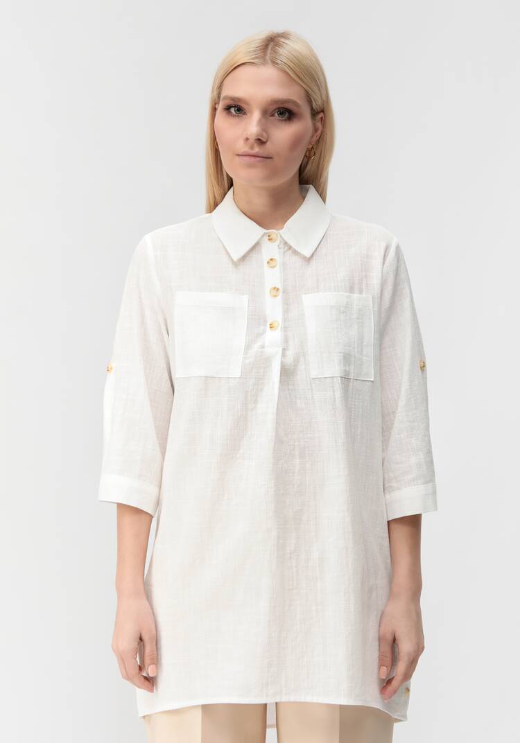 Туника с декоративными пуговицами Тина шир.  750, рис. 23